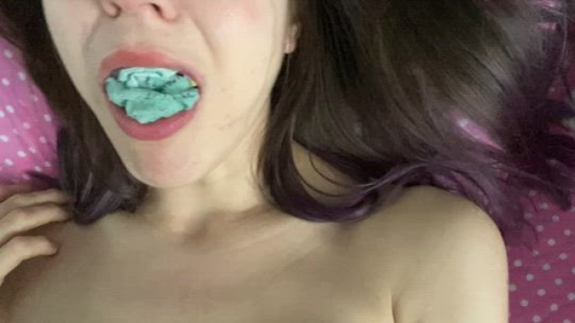 Panties stuffed in my mouth and ready for you