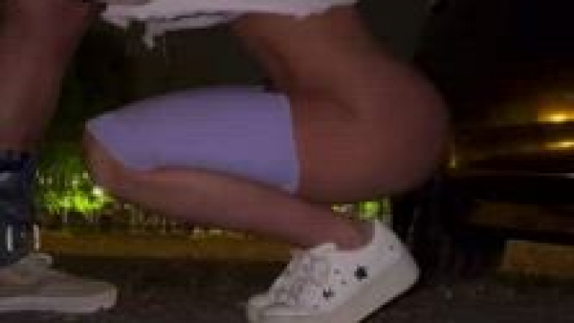 Taking his cum in public