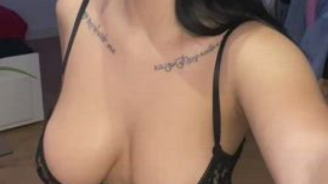 Convincing you to lick my goth titties