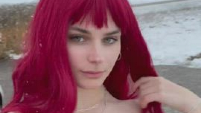 I kept my promise to go out completely naked haha... I hope my naked teenn body 