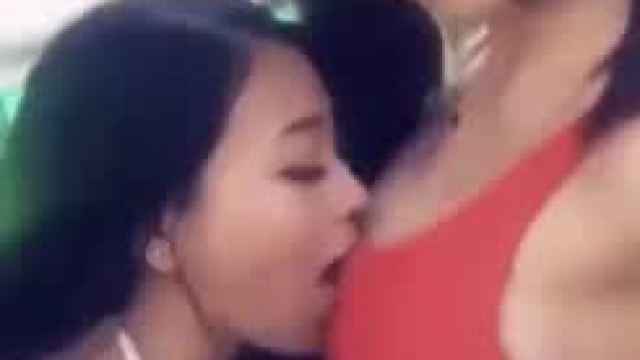 Lesbian Asian cuties = Instant hard on