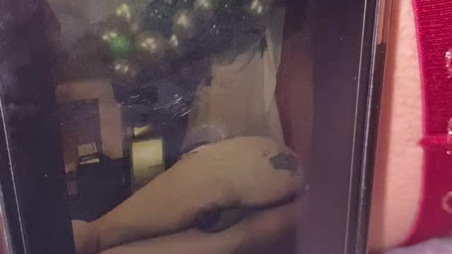 Massive load for her perfect ass on her red thong