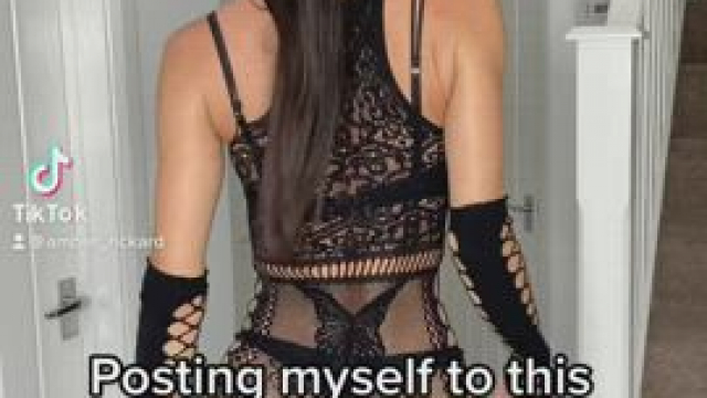 What do you think about this fishnet dress with plain top black stockings