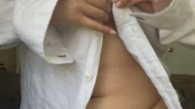 I have a secret: I'm completely naked under this shirt