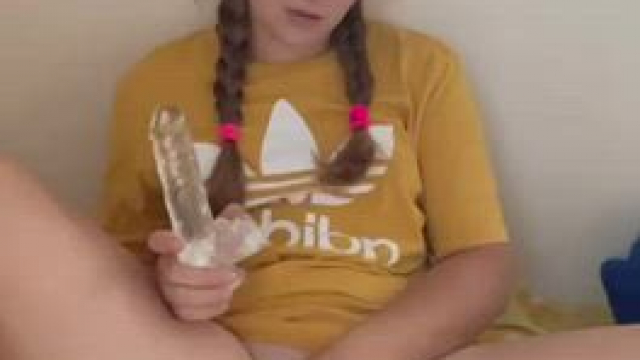 Getting my pussy prepared for big toy