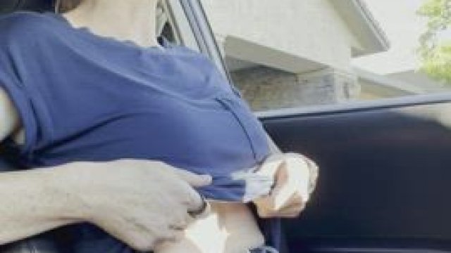 Does the Milf flashing while the other parents drop off kids have what it takes