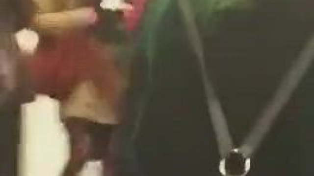 Raw dogging it at a subway station