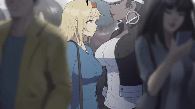 Nessie and Valerie in the subway