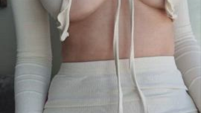 [Gif]This tiny string can barely handle my natural big boobs