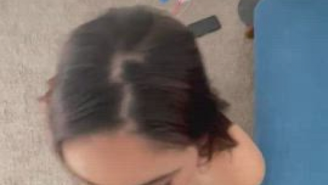 Saw me playing topless and put my mouth to good use