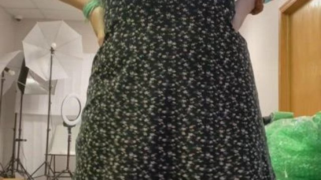 Work strip. Do you like my dress?