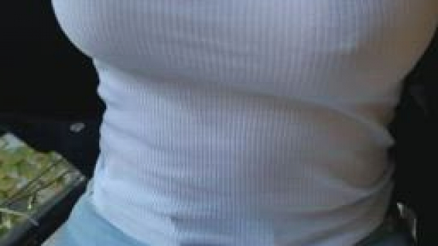 Taking a break from running errands to enjoy some tits