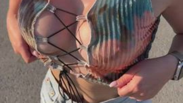 I have to say that they look good in this top, but even better dropping out