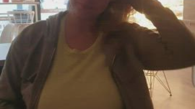 Such a morning ritual. Coffee, cake and big boobs. Heh