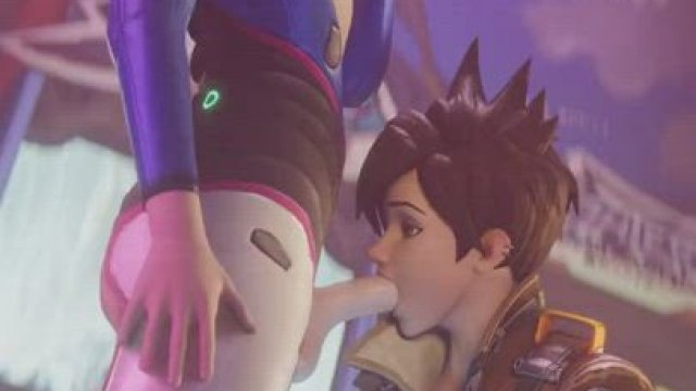 Tracer sucking Futa D.va (Dreamrider) [Overwatch]