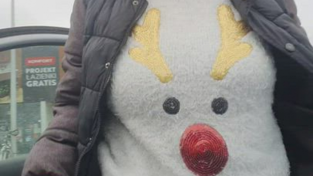 After successful Christmas shopping. A lot of people in the parking lot, but let