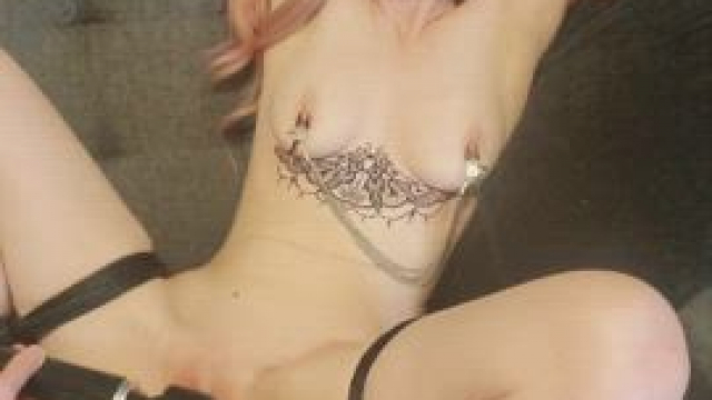 nipples & clit clamped orgasm [f]