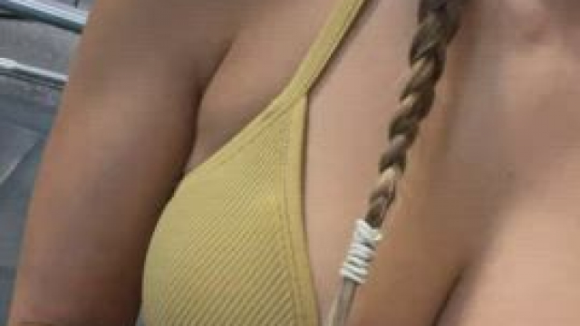 Love flashing my hard nips at the gym.