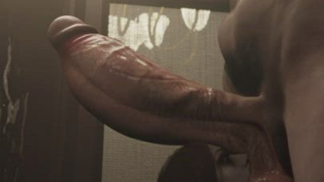 A muscular futa getting her balls sucked