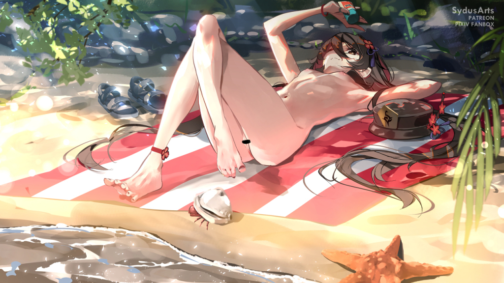 Hu Tao nude at the beach