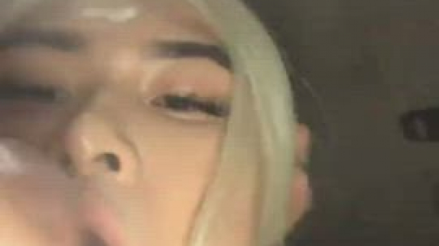 Throat filled by a throbbing cock