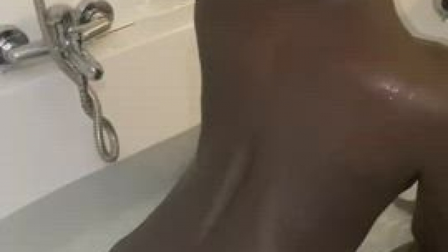 Chocolate doll waiting for you in the bathtub