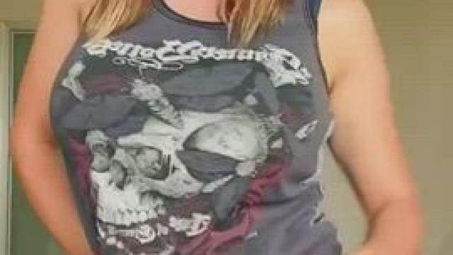 Cute blonde stripping in tiktok style