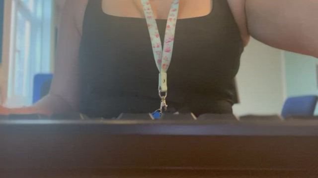 My boobs needed some air at work [f]