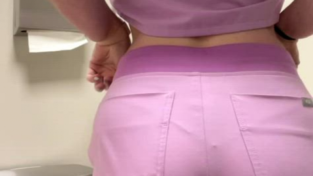 Would you guess what’s under my scrubs? [f]