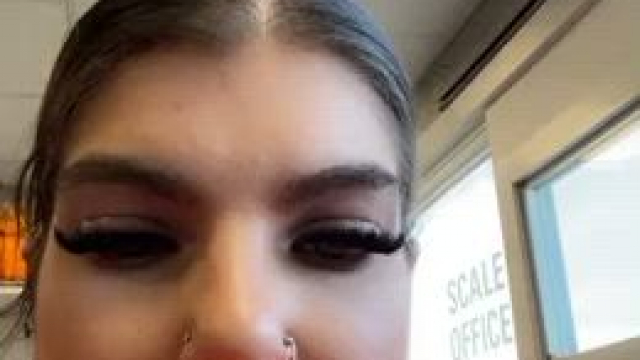 [F] Hard nipples in the scale office ;)