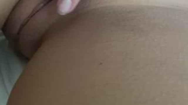 Playing with the deep creampie I gave her