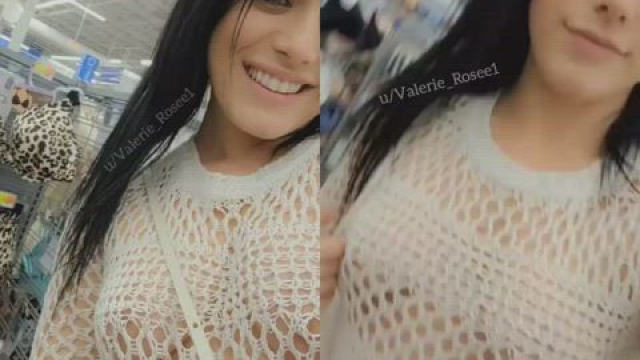 Someone dared me to go shopping braless in this sweater, so I did