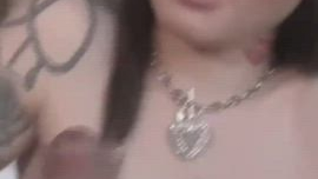 Tattoo girl finishing the job