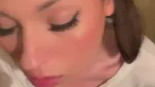 Love how she moves her pretty face around to ensure proper cum coverage