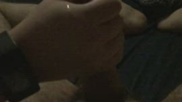 Girlfriend finishes me off after a lengthy handjob.