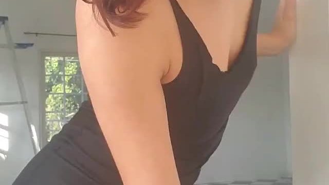 Teasing you in my little black dress with no panties on