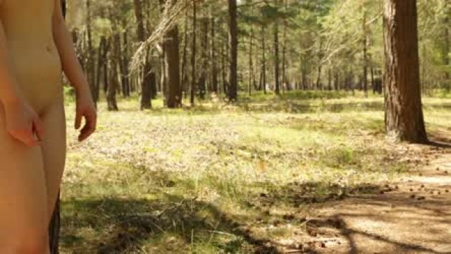 Completely Naked Hiding From Passers-By