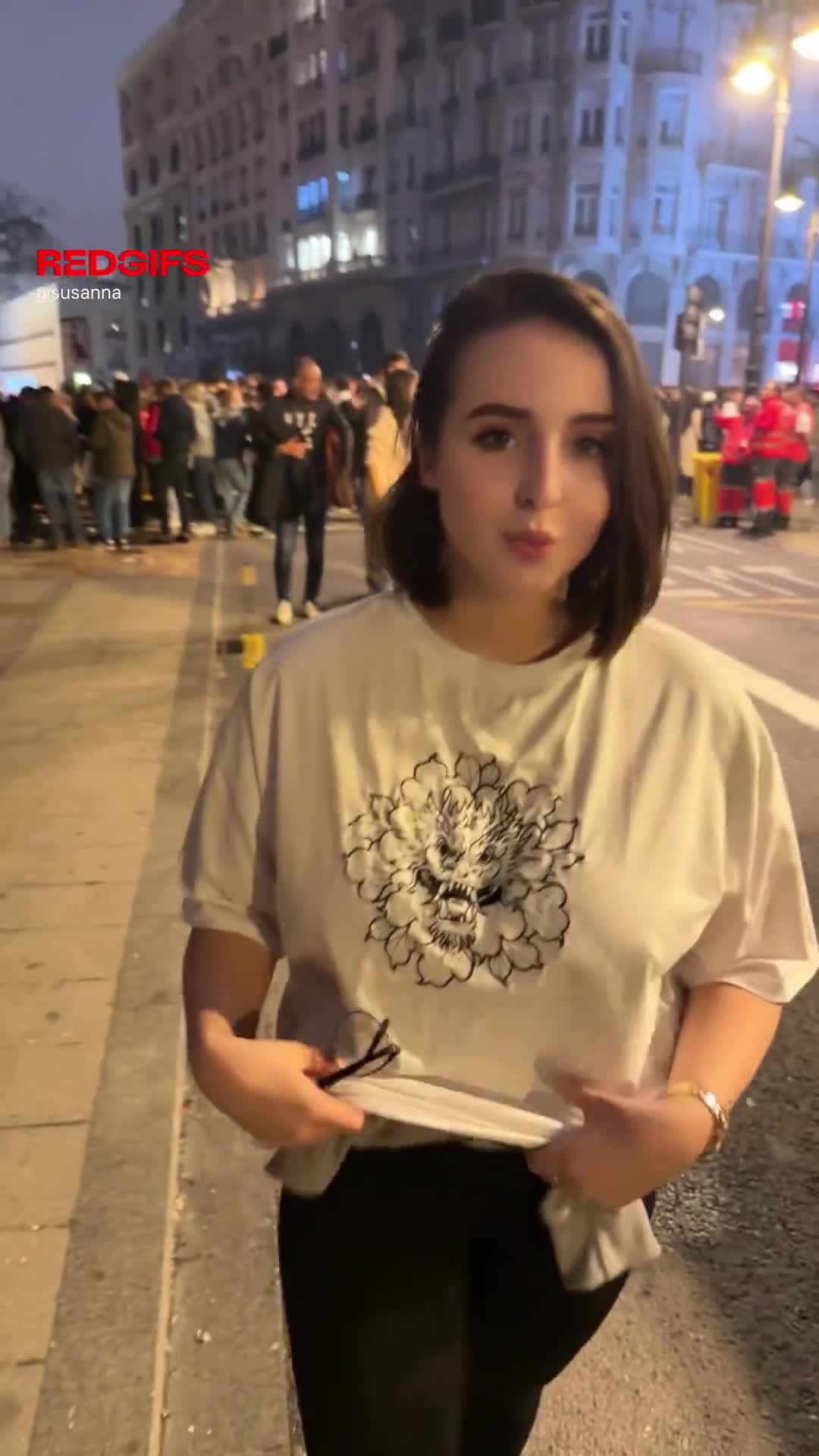 She undresses delicately