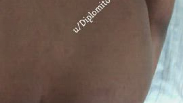 My white cock painting a black chick's ass white