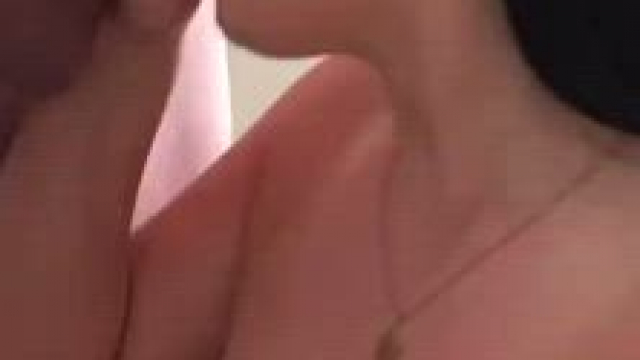 Angela White finishing on her huge tits