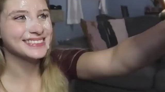 A cutie who thinks she's so pretty with cum on her face that she ends it with a 
