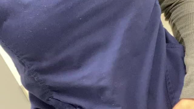 Showing what’s under my scrubs in the bathroom at work