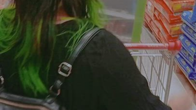 her first time flashing at the supermarket