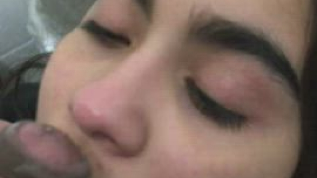 Gorgeous girl in college restrooms