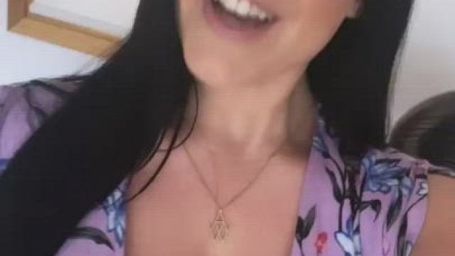 Lovely dress, hot cleavage