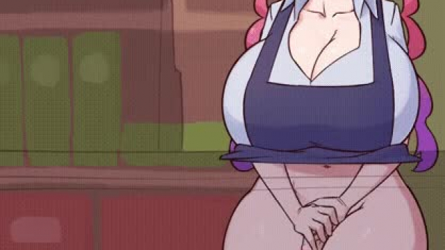 Ilulu jerking off her huge dick with her big tits and hands (Liveactors)