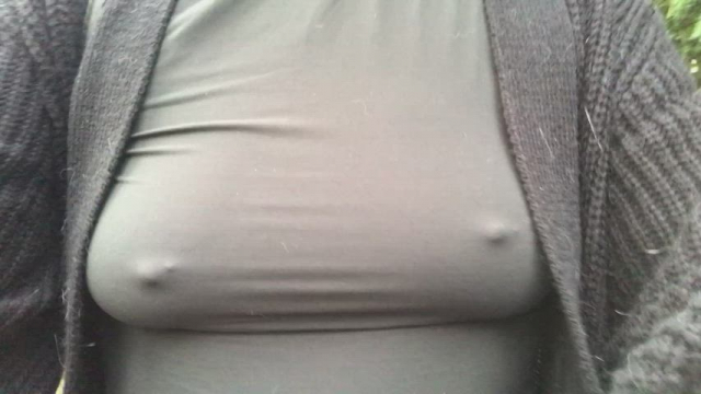 My weekly braless walk- it’s very nippy out today