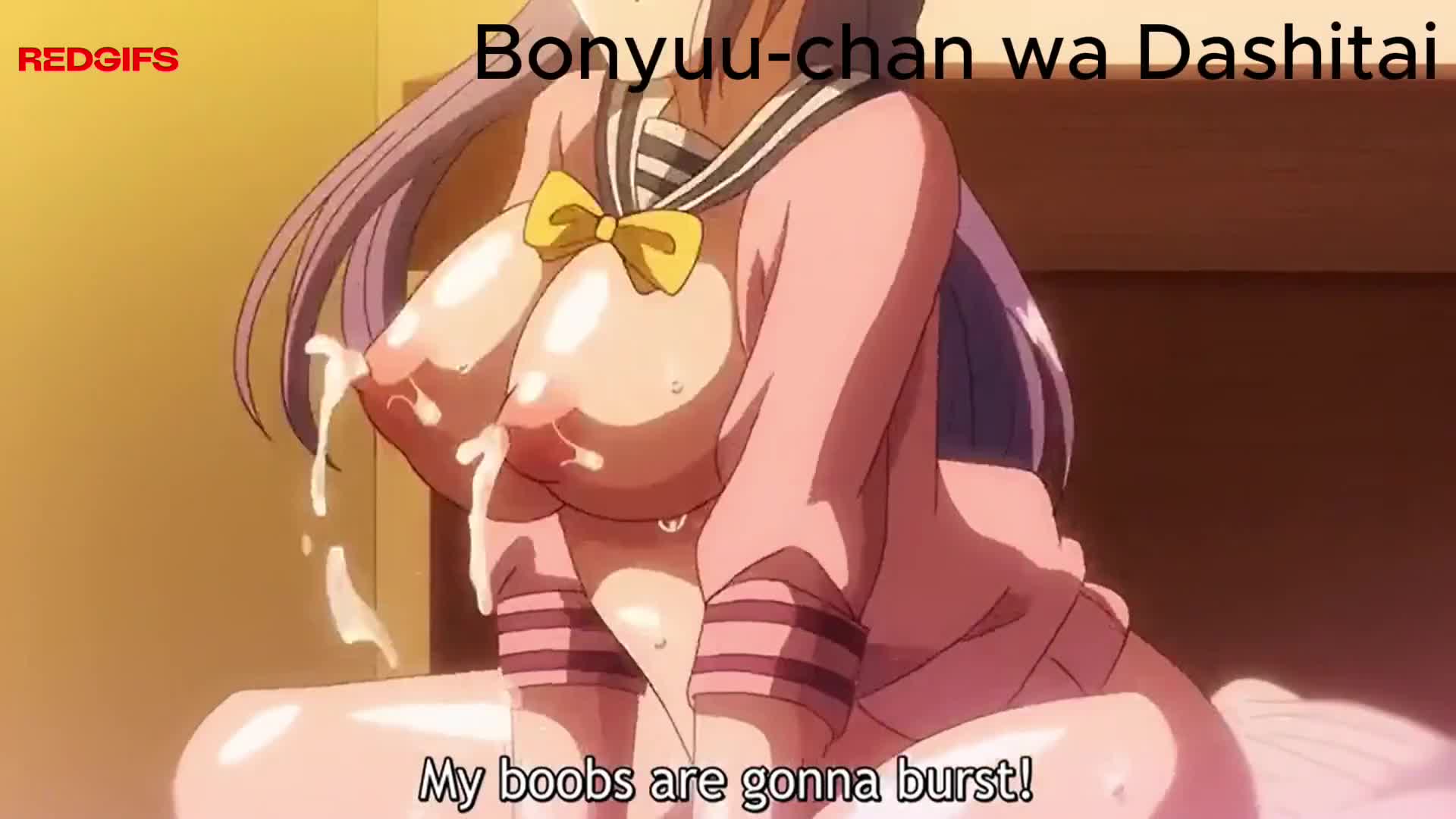 An animated woman's breasts grow larger