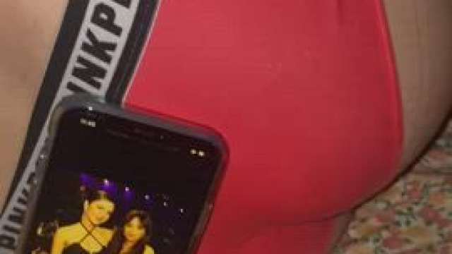 Thick massive load for her red panties