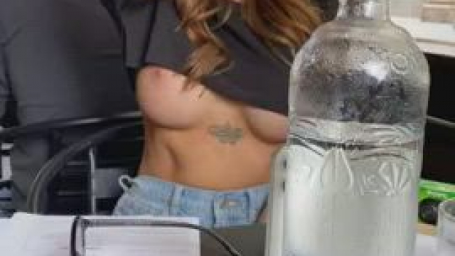 Flashing at the café